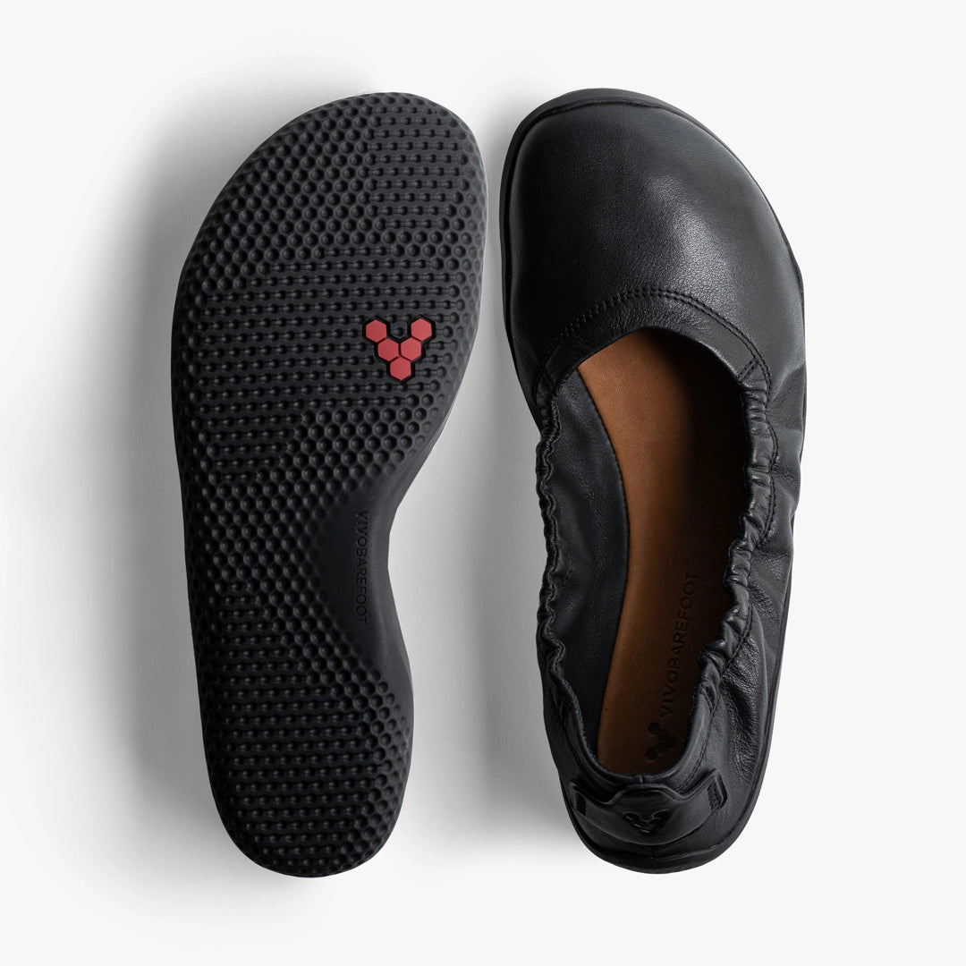 VIVOBAREFOOT - Primus Asana Yin Ballerina Leather Black - Bailarina Barefoot