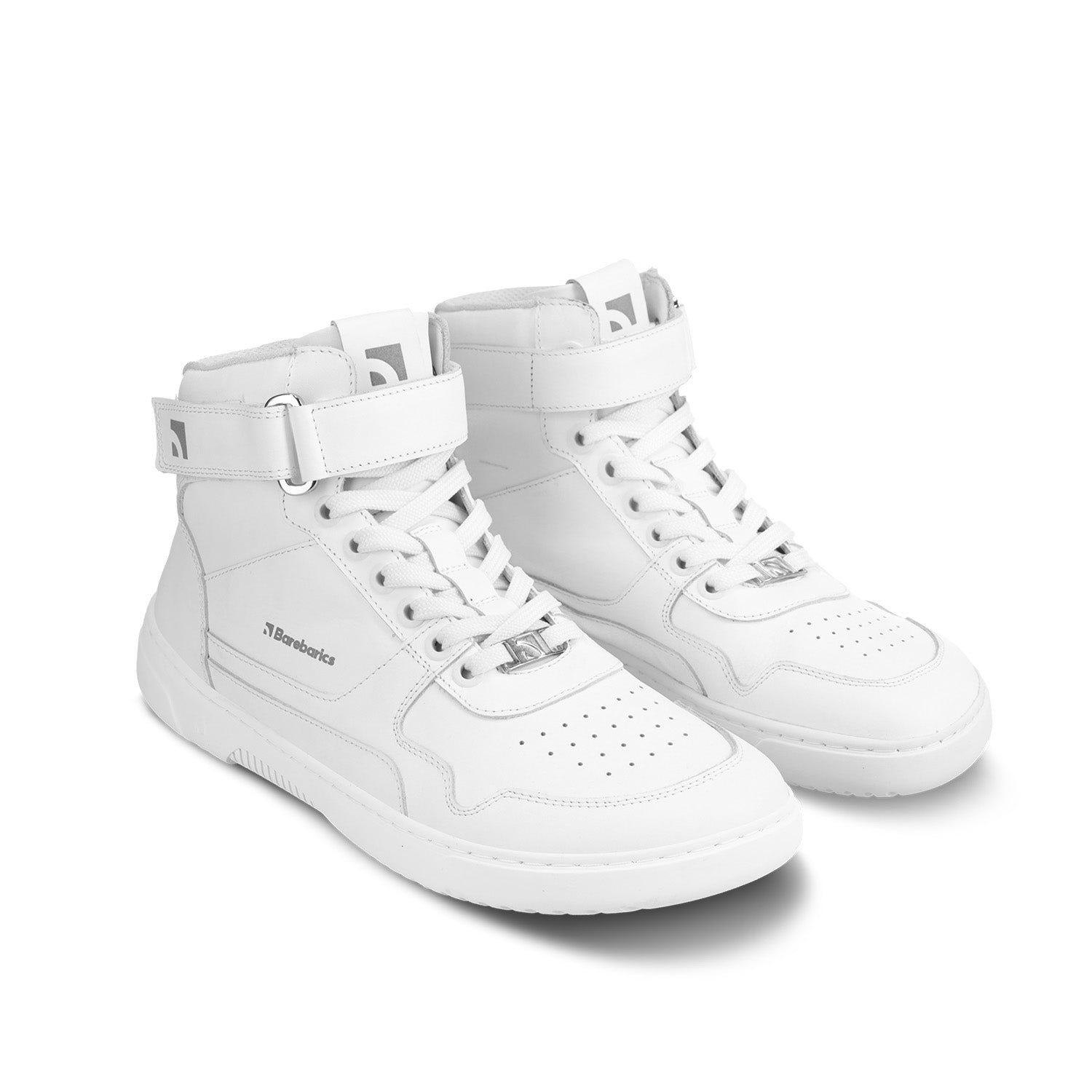Barebarics - Zing High Top All White Leather - Botines deportivos barefoot-Barebarics-Cacles Barefoot-Tienda de calzado barefoot respetuoso minimalista