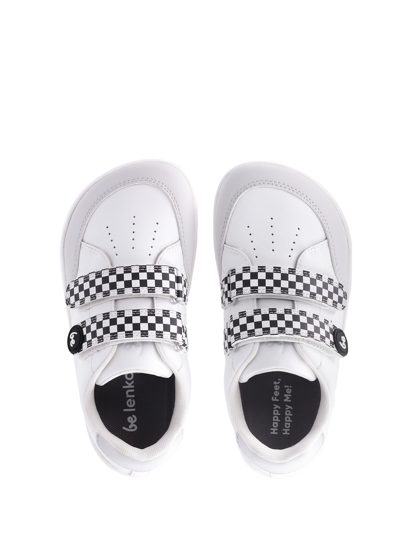 Be Lenka Kids - Energise White & Checkerboard - Zapatillas barefoot-Be Lenka-Cacles Barefoot-Tienda de calzado barefoot respetuoso minimalista