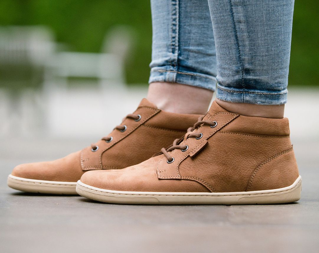 Be Lenka - Synergy Cognac & Beige - Botines barefoot-Be Lenka-Cacles Barefoot-Tienda de calzado barefoot respetuoso minimalista