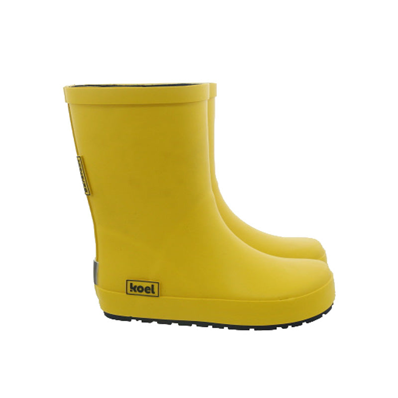 Koel4kids - Wellie Yellow - botas de lluvia barefoot-Koel4kids-Cacles Barefoot-Tienda de calzado barefoot respetuoso minimalista