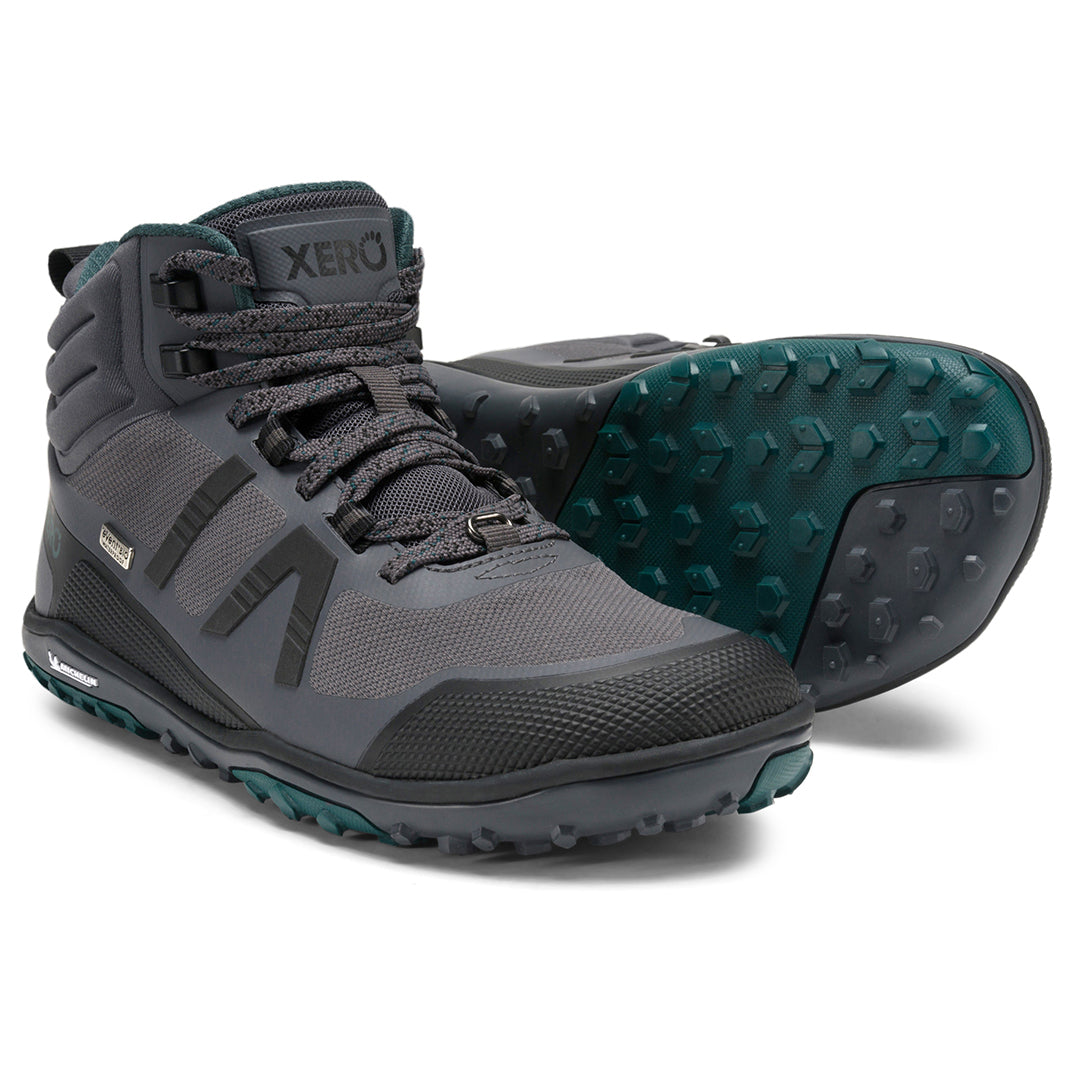 Xero Shoes - Scrambler Mid II WP - Women asphalt-sea-moss - Bota de Trekking Barefoot Impermeable y Ultraligera-Xero Shoes-Cacles Barefoot-Tienda de calzado barefoot respetuoso minimalista