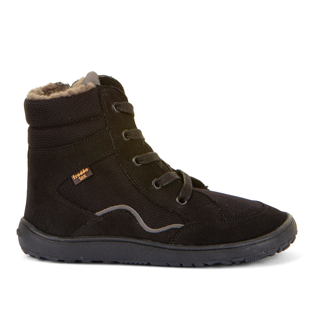 Froddo Barefoot - TEX Wool Grow Black - Botines de Cordones con Membrana Tex