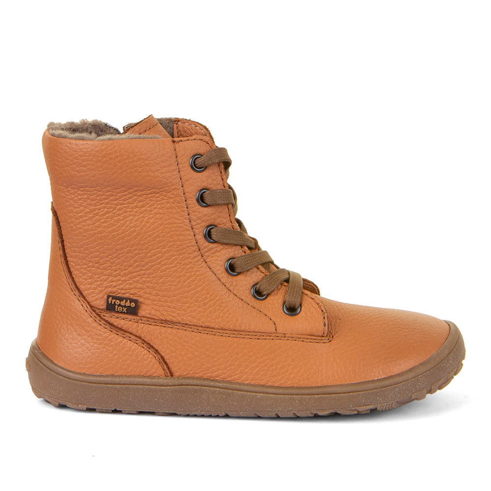 Froddo Barefoot - TEX Laces Cognac - Botines de Cordones con Membrana Tex