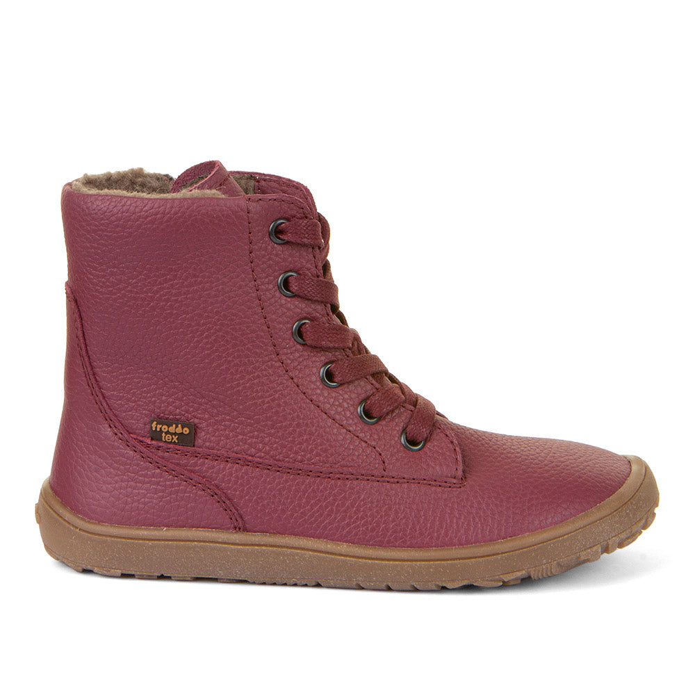 Froddo Barefoot - TEX Laces Bordeaux - Botines de Cordones con Membrana Tex