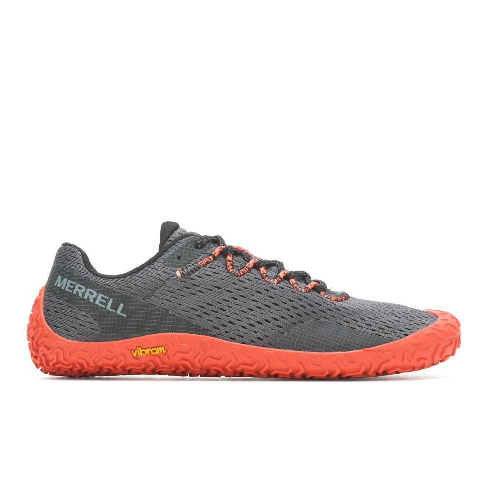 Merrell - Vapor Glove 6 Granite/Tangerine - Deportivas Barefoot para entrenar y senderos sencillos