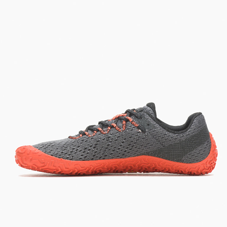 Merrell - Vapor Glove 6 Granite/Tangerine - Deportivas Barefoot para entrenar y senderos sencillos