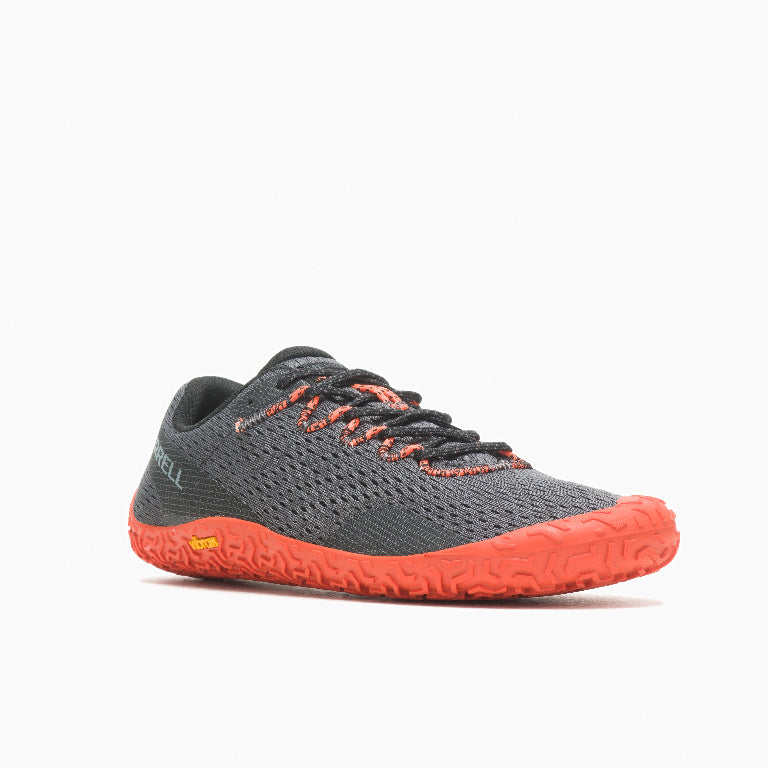 Merrell - Vapor Glove 6 Granite/Tangerine - Deportivas Barefoot para entrenar y senderos sencillos