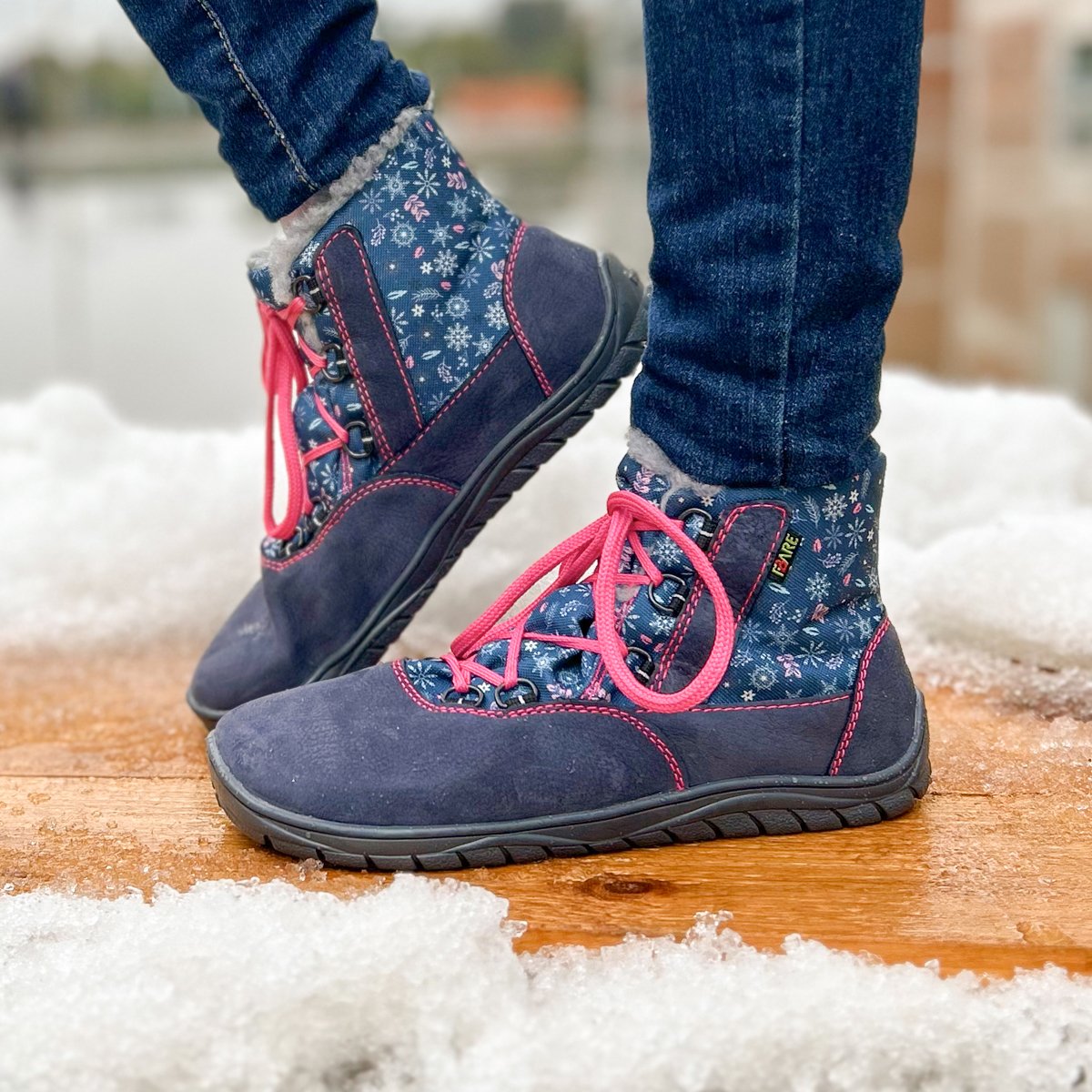 Fare Bare - Snow Flowers - Botines unisex con membrana y forro invernal