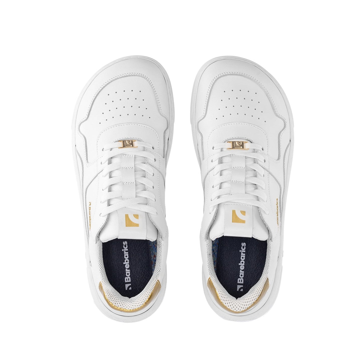 Barebarics - Zing White & Gold Leather- Deportivas barefoot