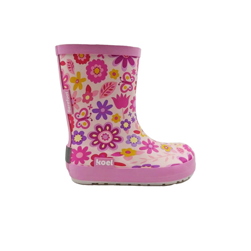 Koel4kids - Wellie Fuchsia Flowers AW24 - botas de lluvia barefoot