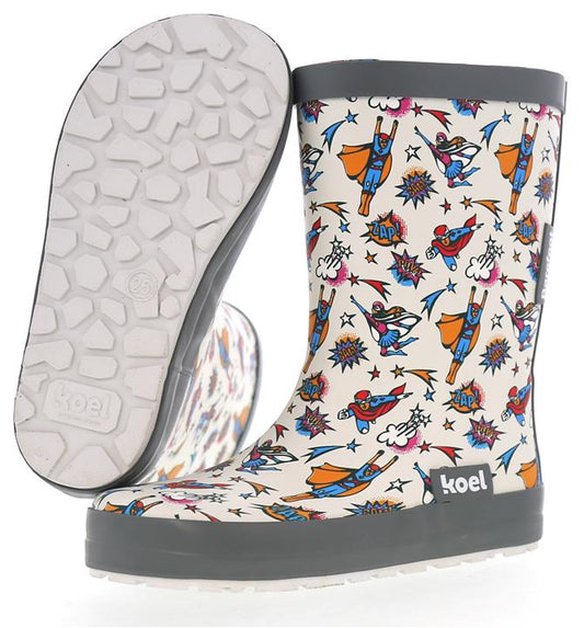 Koel4kids - botas de lluvia barefoot - súper héroes