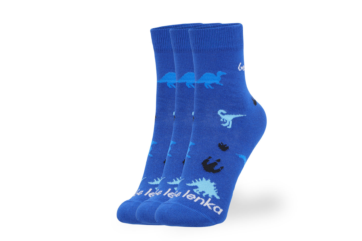 Be Lenka Kids - Crew Dino Royal Blue 3 pack - Calcetines barefoot