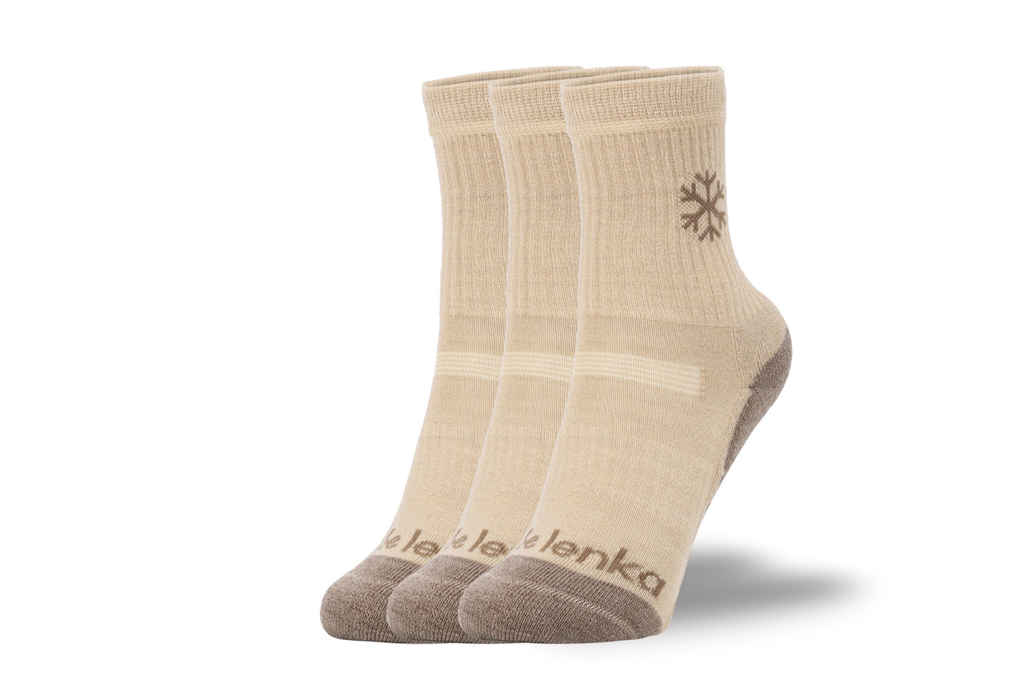 Be Lenka Kids - Crew - Merino Wool Beige 3 pack - Calcetines barefoot