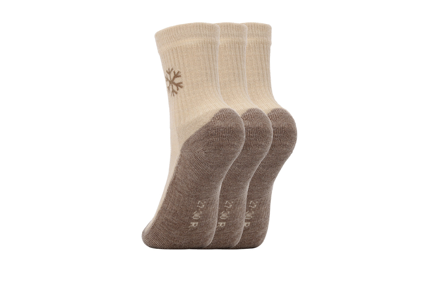 Be Lenka Kids - Crew - Merino Wool Beige 3 pack - Calcetines barefoot