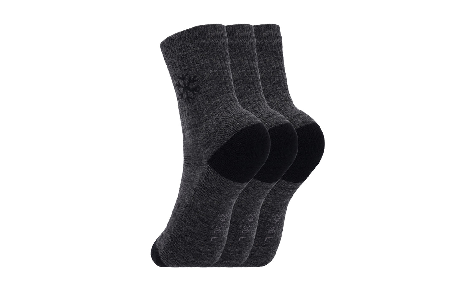 Be Lenka Kids - Crew Merino Wool Grey 3 pack -  Calcetines barefoot