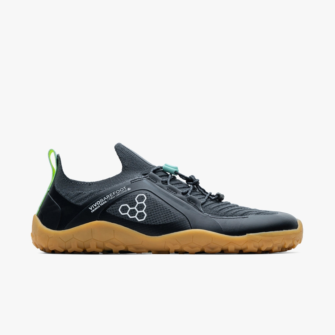 VIVOBAREFOOT - Primus Trail Knit FG Graphite Gum - Deportivas barefoot para Trail/entrenamiento/uso diario