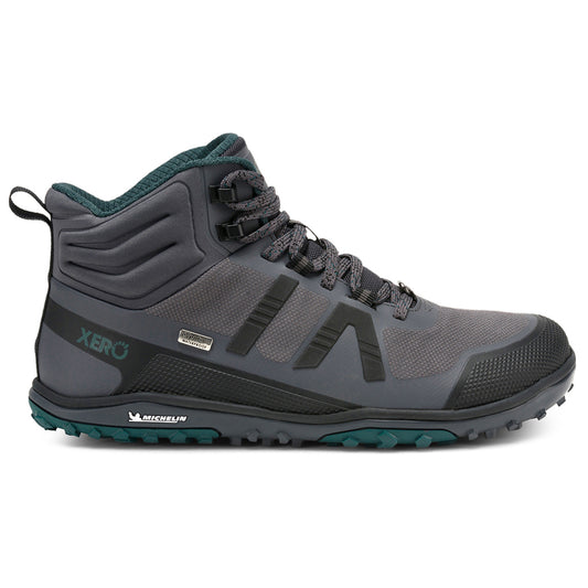 XEROSHOES - Scrambler Mid II WP Asphalt/Sea Moss - Bota de Trekking Barefoot Impermeable y Ultraligera (Tallas Mujer)